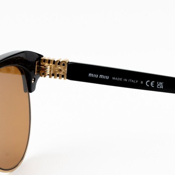 NEW Miu Miu MU09ZS 1AB2Z1 RUNWAY Black Brown Browline Unisex Sunglasses main image 6